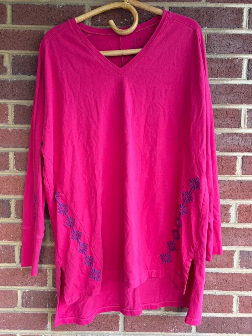 Life Is Good Pink Long Sleeve Shirt Women's Medium